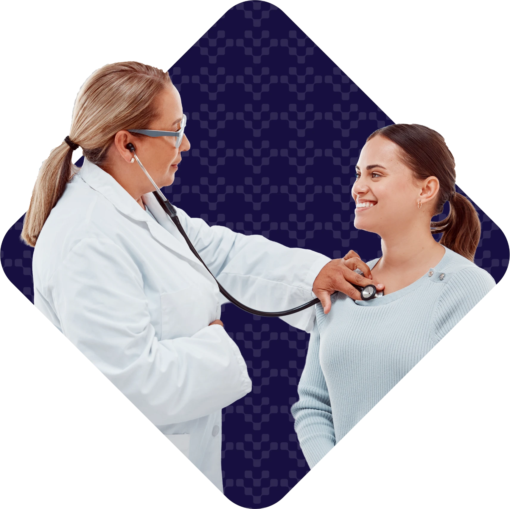 A physician assessing a patient for heart failure symptoms during a clinical heart health exam.